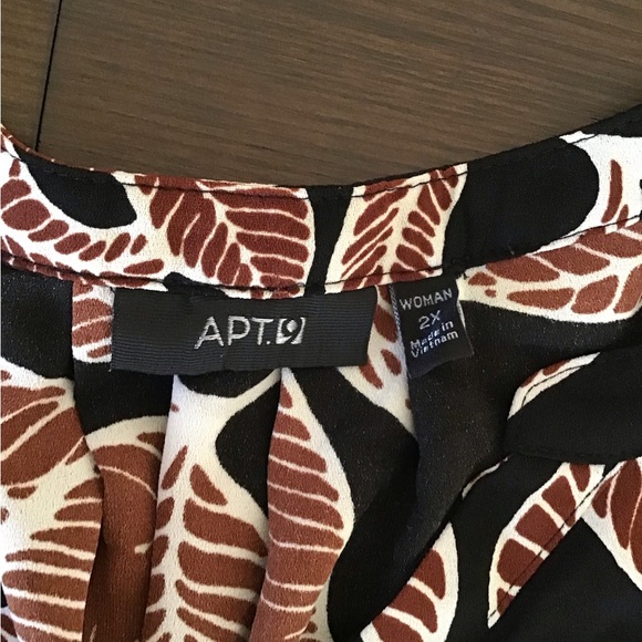 Sleeveless Leaf Print Blouse hi lo 2x - Picture 7 of 10